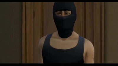 Ladron entra a robar y termina follando a la pequeña rubia en la ducha